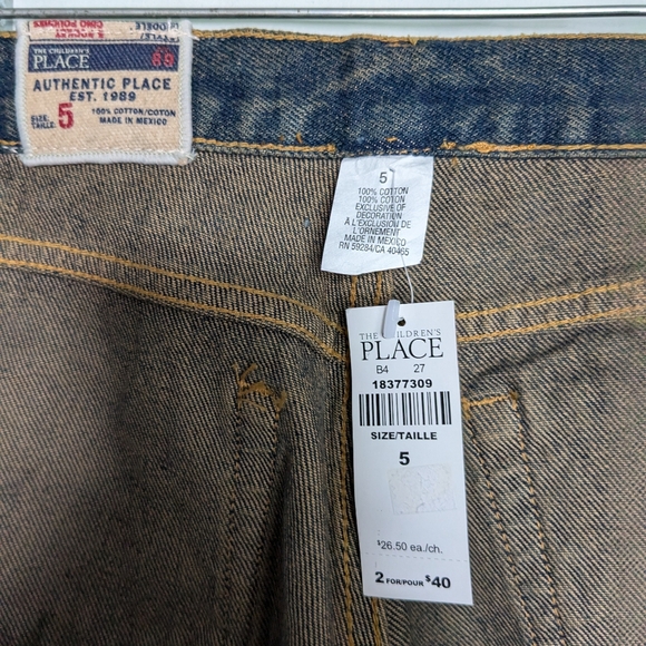 *New* Children's Place Denim 100% Cotton Size 5 - Picture 2 of 13
